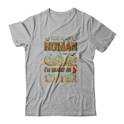 Otter Halloween My Human Costume I'm Really An Otter-T-Shirt & Tank Top-Premium T-Shirt-Heather Gray