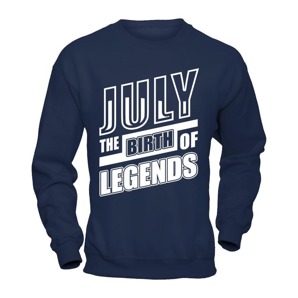 July The Birth Of Legends-T-Shirt & Hoodie-Crewneck Sweatshirt-Navy