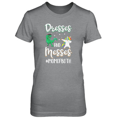 Dresses And Messes Mom Of Both Funny Gift For Mom-T-Shirt & Tank Top-Women's T-Shirt-Sport Grey