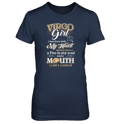 I'm A Virgo Girl Lipstick August September Funny Zodiac Birthday-T-Shirt & Tank Top-Women's T-Shirt-Navy