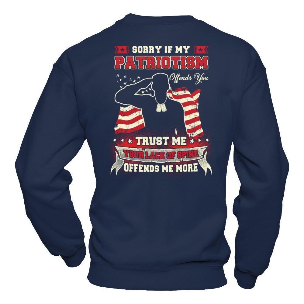 Sorry If My Patriotism Offends You Trust Me-T-Shirt & Hoodie-Crewneck Sweatshirt-Navy