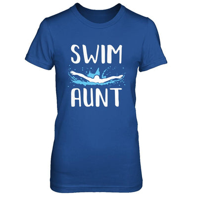 Swim Aunt Funny Swimming Birthday Gift-T-Shirt & Hoodie-Women's T-Shirt-Royal
