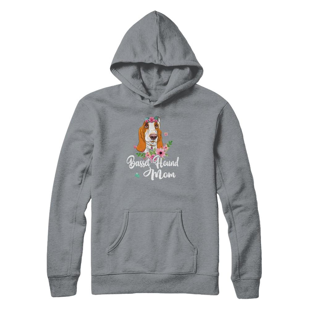Basset Hound Mom Funny Dog Mom Gift Idea-T-Shirt & Tank Top-Pullover Hoodie-Light Steel
