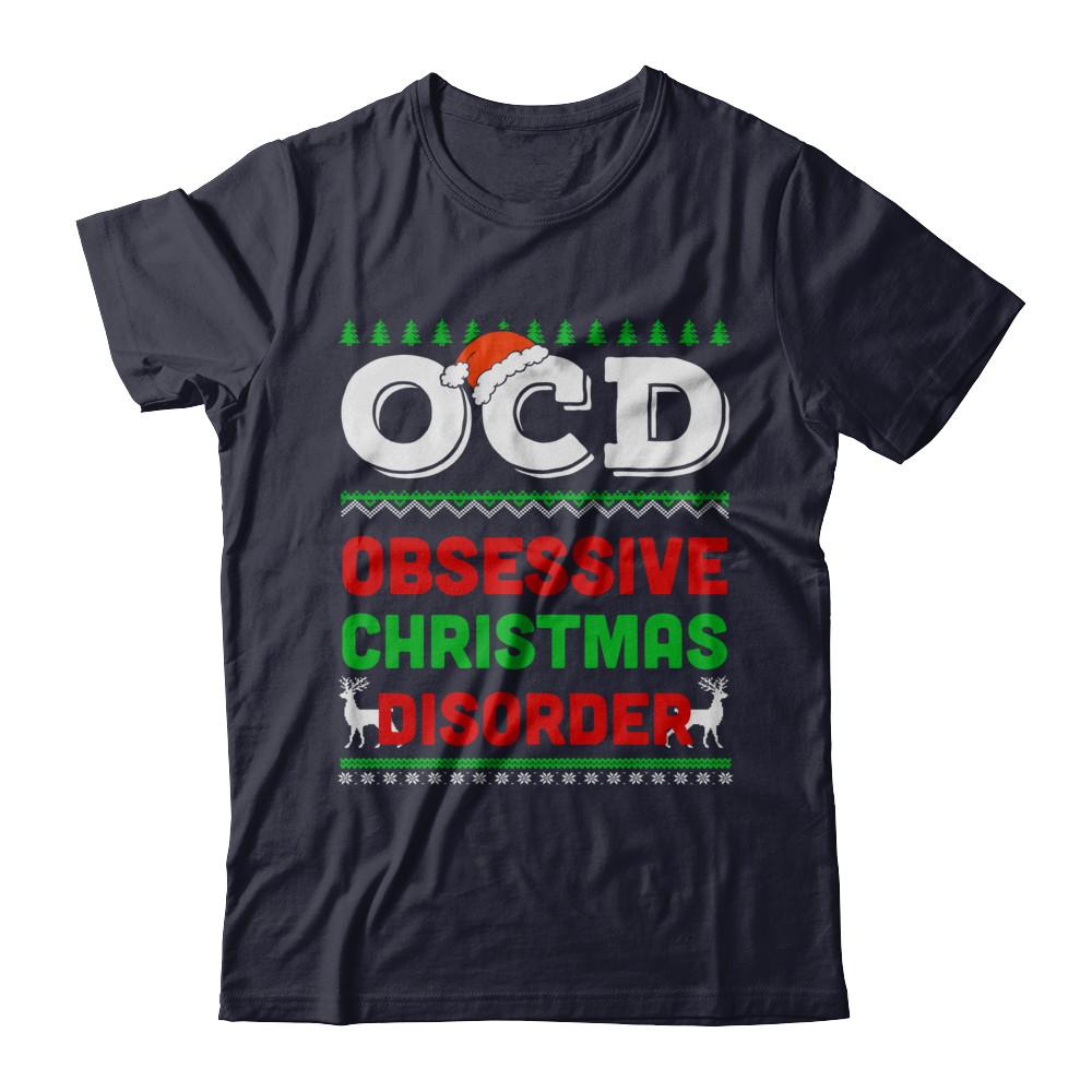 OCD Obsessive Christmas Disorder Xmas Gift-T-Shirt & Sweatshirt-Premium T-Shirt-Midnight Navy