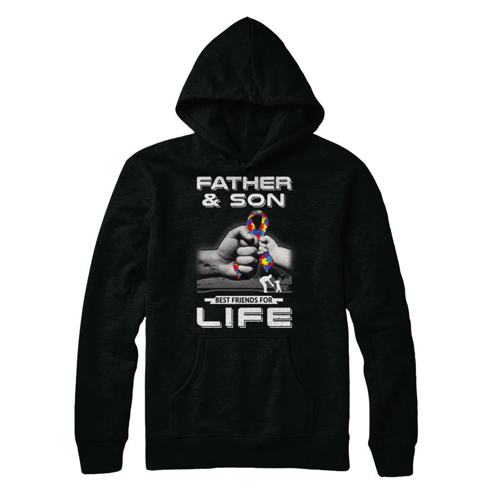 Autism Awareness Father And Son Best Friends For Life-T-Shirt & Hoodie-Hanes - Heavyweight Pullover Hoodie-Black