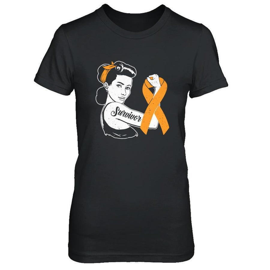 We Can Cure It Multiple Sclerosis Orange Awareness Survivor-T-Shirt & Hoodie-Women's T-Shirt-Black