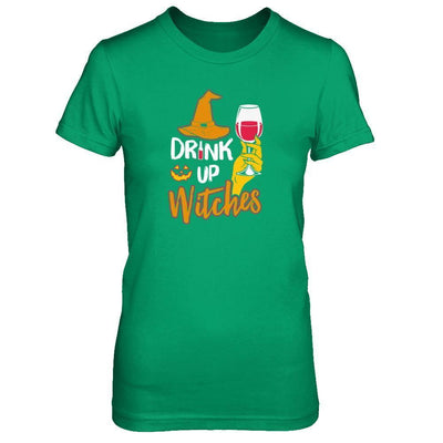 Drink Up Witches Funny Halloween Wine Lover-T-Shirt & Tank Top-Women's T-Shirt-Irish Green
