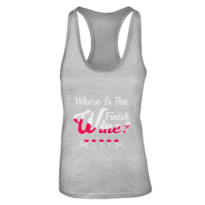 Where Is The Finish Wine-T-Shirt & Tank Top-Women's Ideal Racerback Tank-Heather Grey