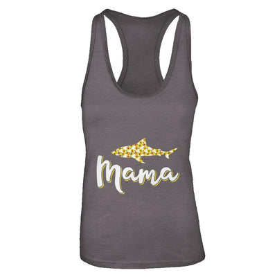 Sunflower Mama Shark Flowers Mothers Day Gift-T-Shirt & Tank Top-Women's Ideal Racerback Tank-Dark Grey