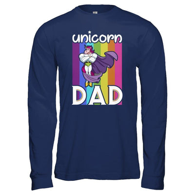 Funny Unicorn Dad-T-Shirt & Hoodie-Long Sleeve T-Shirt-Navy