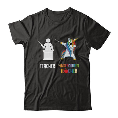 Dabbing Unicorn Kindergarten Teacher Funny Gifts Dab-T-Shirt & Hoodie-Classic T-Shirt-Black