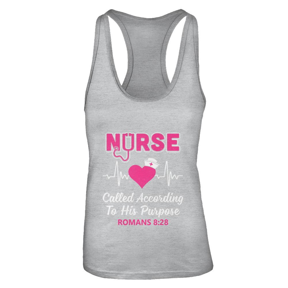 Nursing Nurse Called According To His Purpose-T-Shirt & Tank Top-Women's Ideal Racerback Tank-Heather Grey