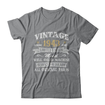 Vintage 78th Birthday Funny 1943 All Original Parts-T-Shirt & Hoodie-Classic T-Shirt-Sport Grey