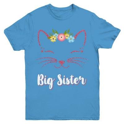 Kitty Cat Big Sister I'm Going To Be A Big Sister Youth-Youth Shirt-Youth T-Shirt-Carolina Blue