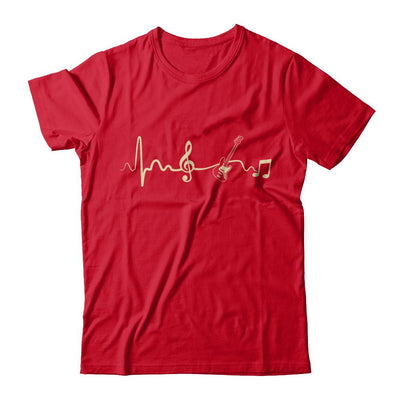 Bass Acoustic Guitar Heartbeat-T-Shirt & Hoodie-Premium T-Shirt-Red