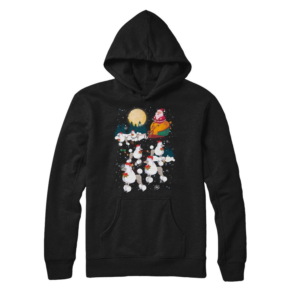 Dog Reindeer Poodle Christmas Gift-T-Shirt & Sweatshirt-Pullover Hoodie-Black