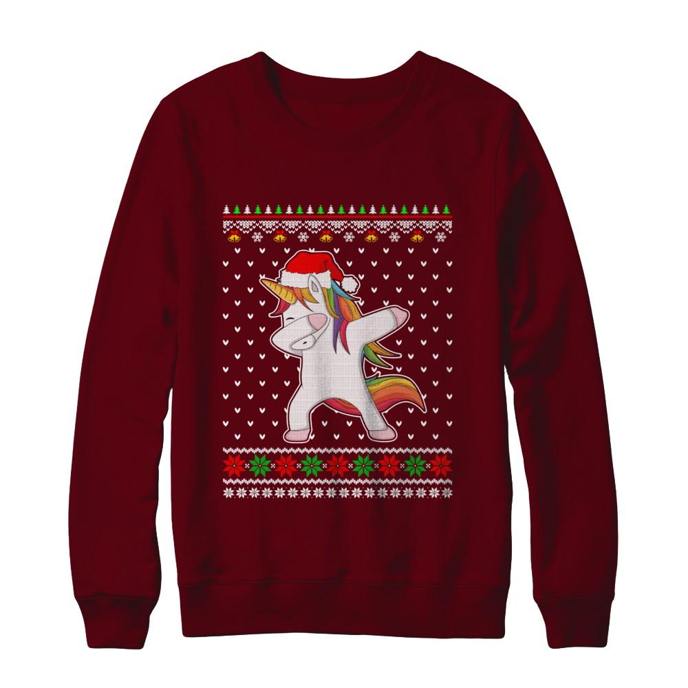 Dabbing Tangled Lights Ugly Christmas Sweater Girls-T-Shirt & Sweatshirt-Crewneck Sweatshirt-Maroon