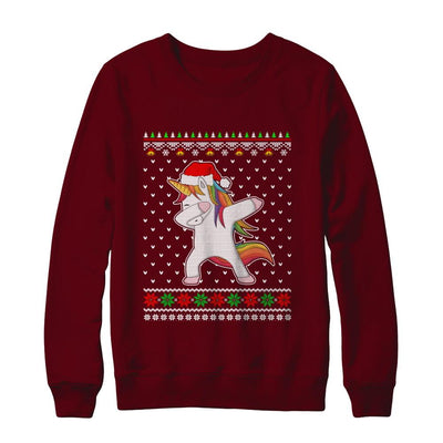 Dabbing Tangled Lights Ugly Christmas Sweater Girls-T-Shirt & Sweatshirt-Crewneck Sweatshirt-Maroon