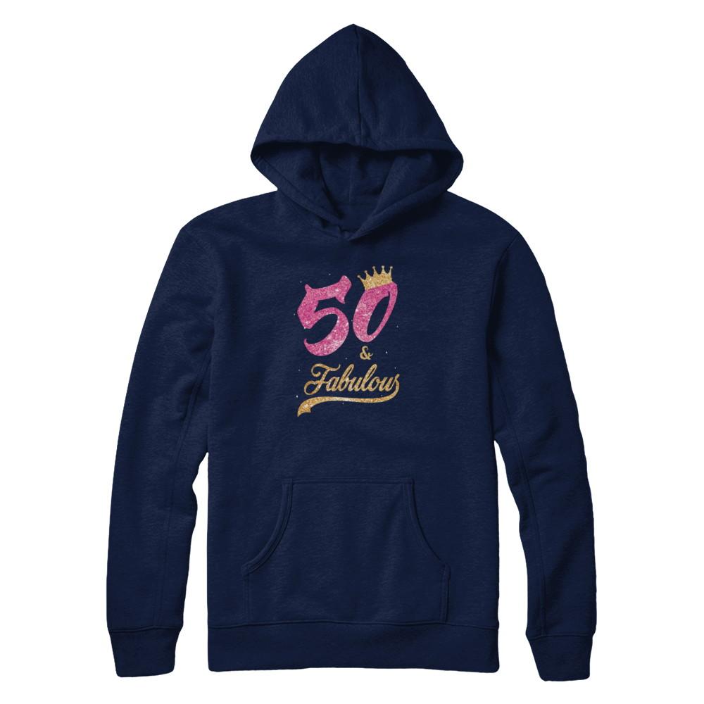 50 And Fabulous 1971 50th Birthday Gift-T-Shirt & Tank Top-Pullover Hoodie-Navy