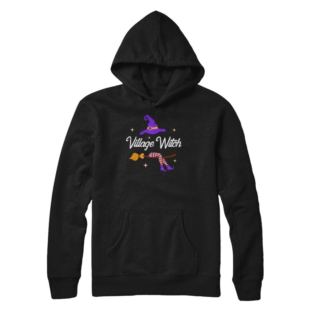 Village Witch Halloween-T-Shirt & Hoodie-Pullover Hoodie-Black