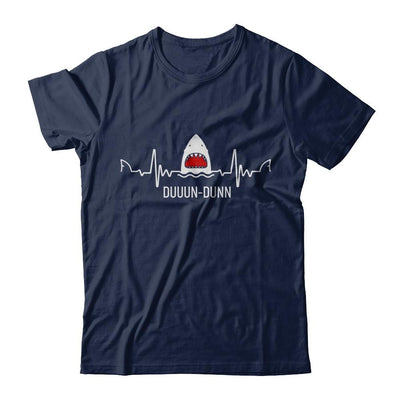 Funny Shark Lovers Heartbeat Feat Shark Gift-T-Shirt & Hoodie-Classic T-Shirt-Navy