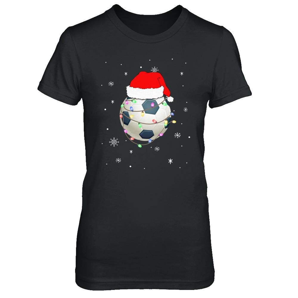Santa Hat Soccer Christmas Gifts-T-Shirt & Sweatshirt-Women's T-Shirt-Black