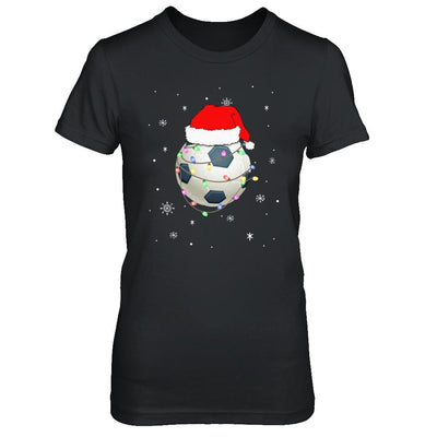 Santa Hat Soccer Christmas Gifts-T-Shirt & Sweatshirt-Women's T-Shirt-Black