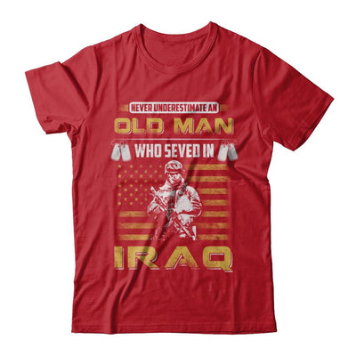 Never Underestimate An Old Man Who Served In Iraq-T-Shirt & Hoodie-Classic T-Shirt-Red
