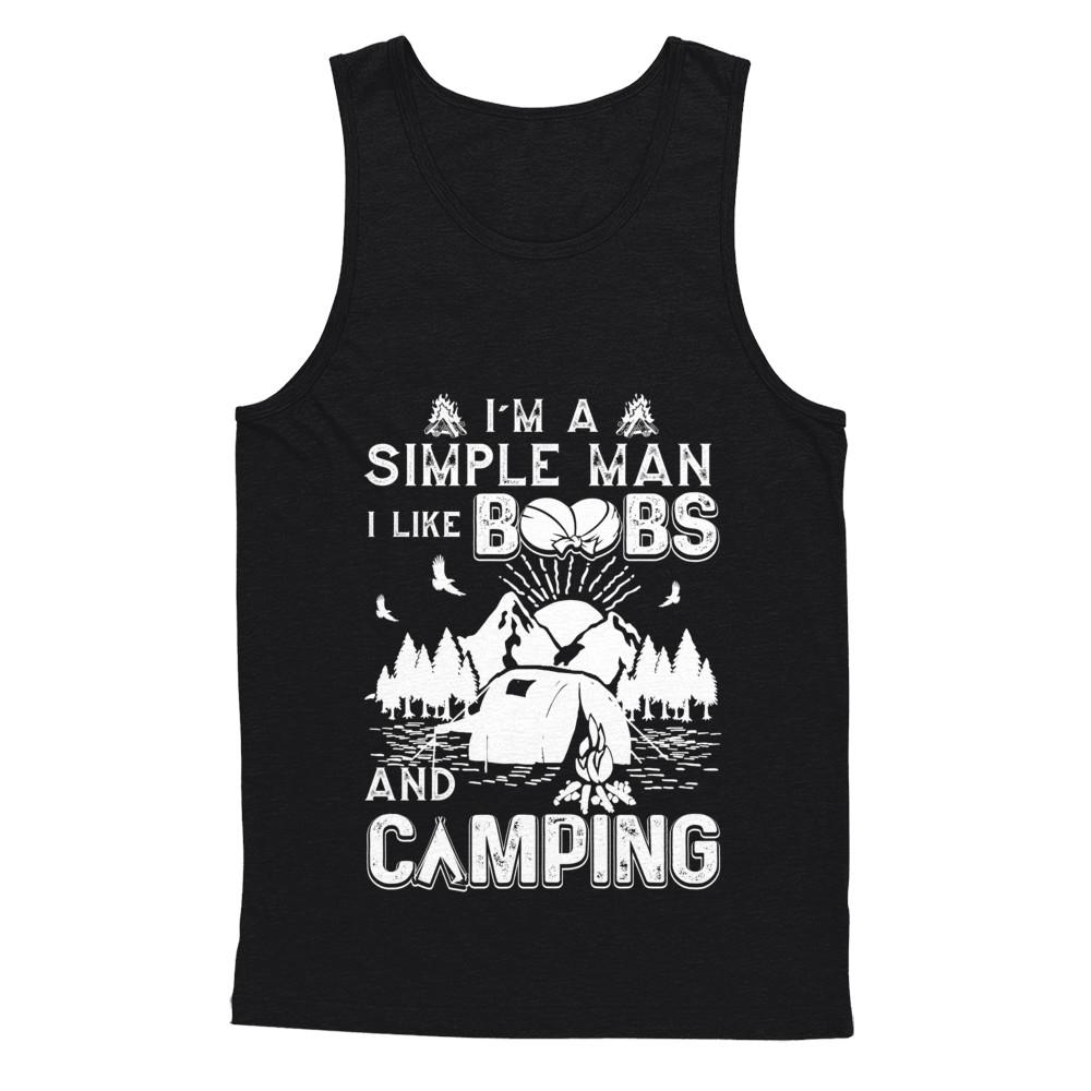 I'm A Simple Man I Like Boobs And Camping-T-Shirt & Hoodie-Unisex Tank-Black