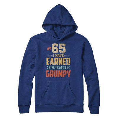 Vintage The Right To Be Grumpy 65th 1956 Birthday Gift-T-Shirt & Hoodie-Pullover Hoodie-Deep Royal