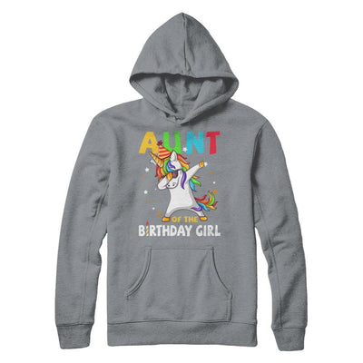AUNT Of The Birthday Girl Dabbing Unicorn Party-T-Shirt & Hoodie-Pullover Hoodie-Light Steel