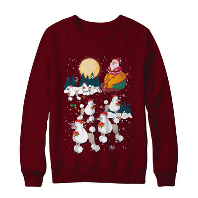 Dog Reindeer Poodle Christmas Gift-T-Shirt & Sweatshirt-Crewneck Sweatshirt-Maroon