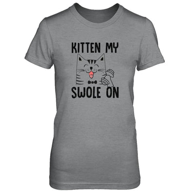 Kitten My Swole On Cat Fitness Gym-T-Shirt & Tank Top-Women's T-Shirt-Sport Grey