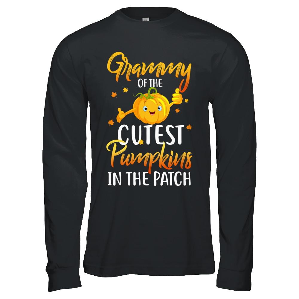 Halloween Grammy Of Cutest Pumpkins In The Patch-T-Shirt & Hoodie-Long Sleeve T-Shirt-Black