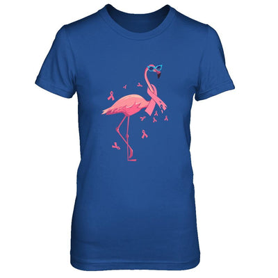 Flamingo Pink Ribbon Breast Cancer Awareness Gift-T-Shirt & Hoodie-Women's T-Shirt-Royal