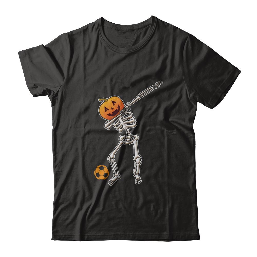 Halloween Dabbing Skeleton Soccer-T-Shirt & Hoodie-Premium T-Shirt-Black