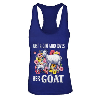 Just A Girl Who Loves Her Goat-T-Shirt & Tank Top-Women's Ideal Racerback Tank-Royal