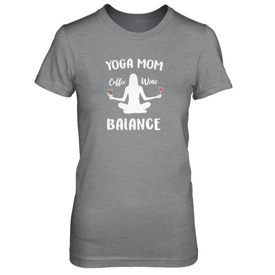 Yoga Moms Have Balance Wine Coffee Mothers Day-T-Shirt & Tank Top-Women's T-Shirt-Sport Grey