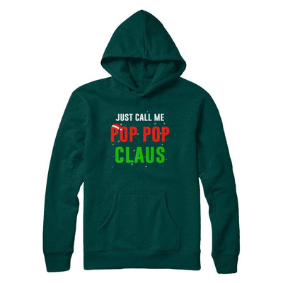 Santa Pop Pop Claus Matching Family Christmas Pajamas-T-Shirt & Sweatshirt-Pullover Hoodie-Deep Forest