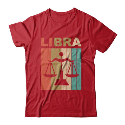 Vintage Libra Zodiac September October Birthday Gift-T-Shirt & Hoodie-Classic T-Shirt-Red