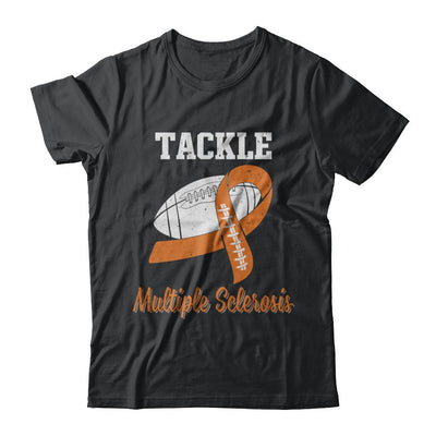 Football Survivor Tackle Orange Multiple Sclerosis Awareness-T-Shirt & Hoodie-Classic T-Shirt-Black