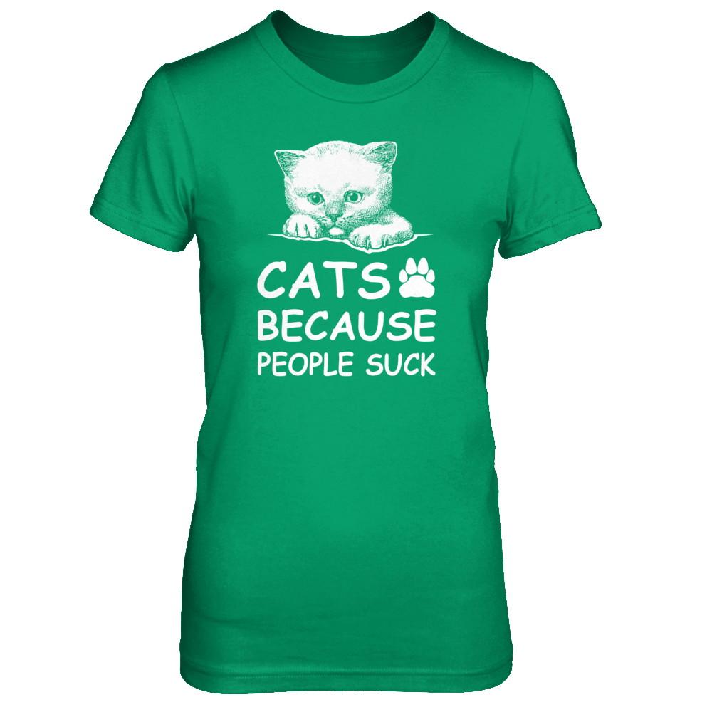 Cats Because People Suck-T-Shirt & Tank Top-Women's T-Shirt-Irish Green