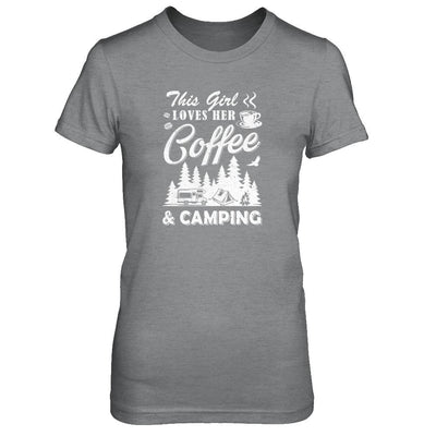 This Girl Loves Her Coffee And Camping-T-Shirt & Tank Top-Women's T-Shirt-Sport Grey
