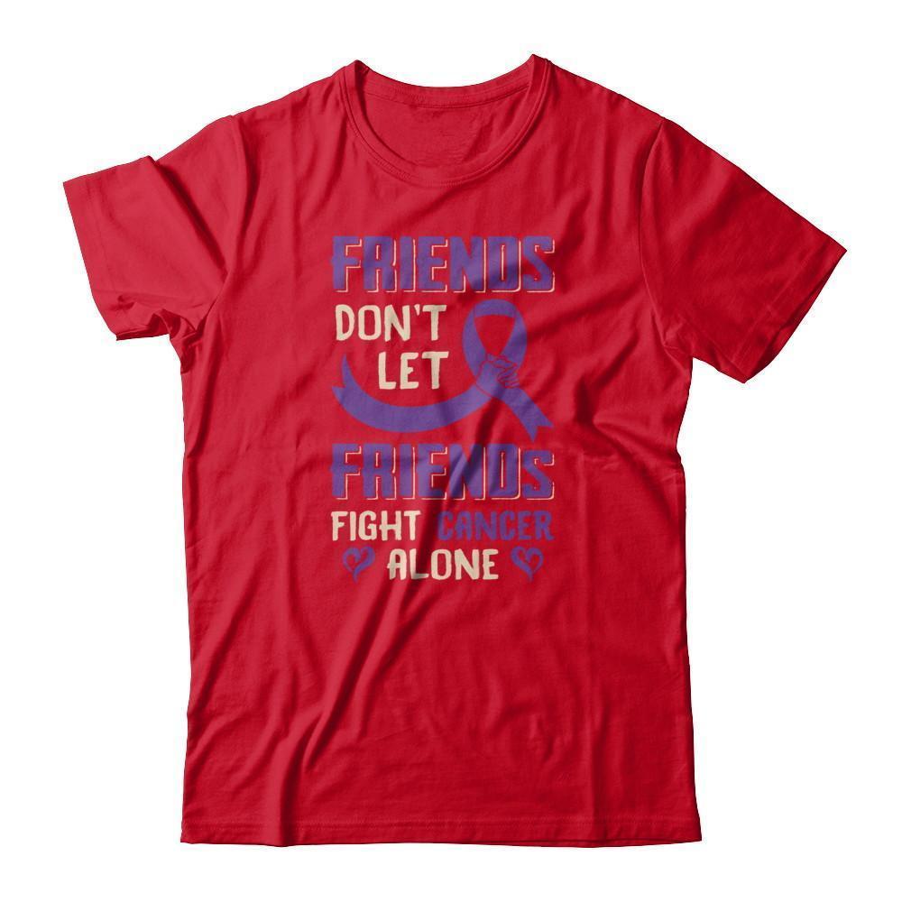 Friends Don't Let Friends Fight Cancer Alone Purple Violet Awareness-T-Shirt & Tank Top-Premium T-Shirt-Red