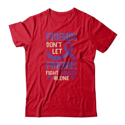 Friends Don't Let Friends Fight Cancer Alone Purple Violet Awareness-T-Shirt & Tank Top-Premium T-Shirt-Red