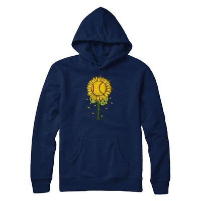 Sunflower Softball Mom Daughter Lover Gift-T-Shirt & Tank Top-Pullover Hoodie-Navy
