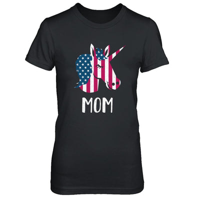 Patriotic Mom Mommy Unicorn Americorn 4Th Of July-T-Shirt & Hoodie-Women's T-Shirt-Black
