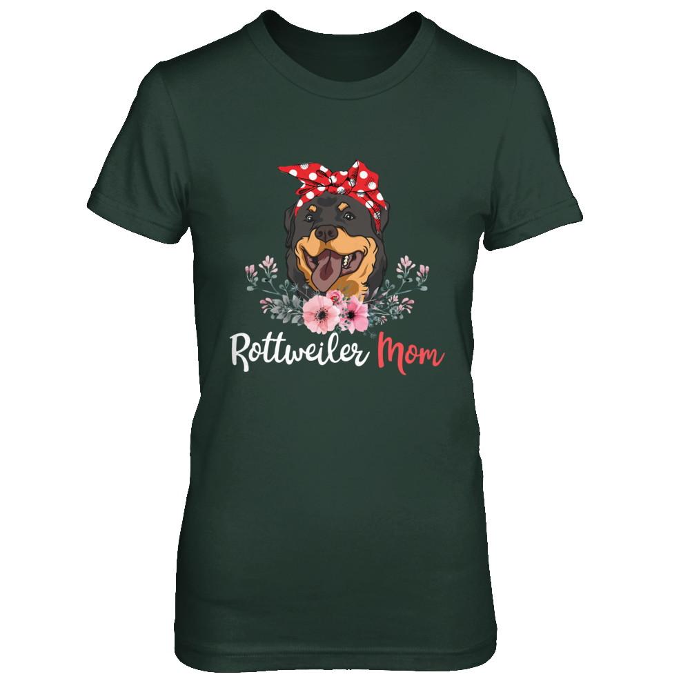 Rottweiler Mom Gift For Women Dog Lover-T-Shirt & Hoodie-Women's T-Shirt-Forest Green
