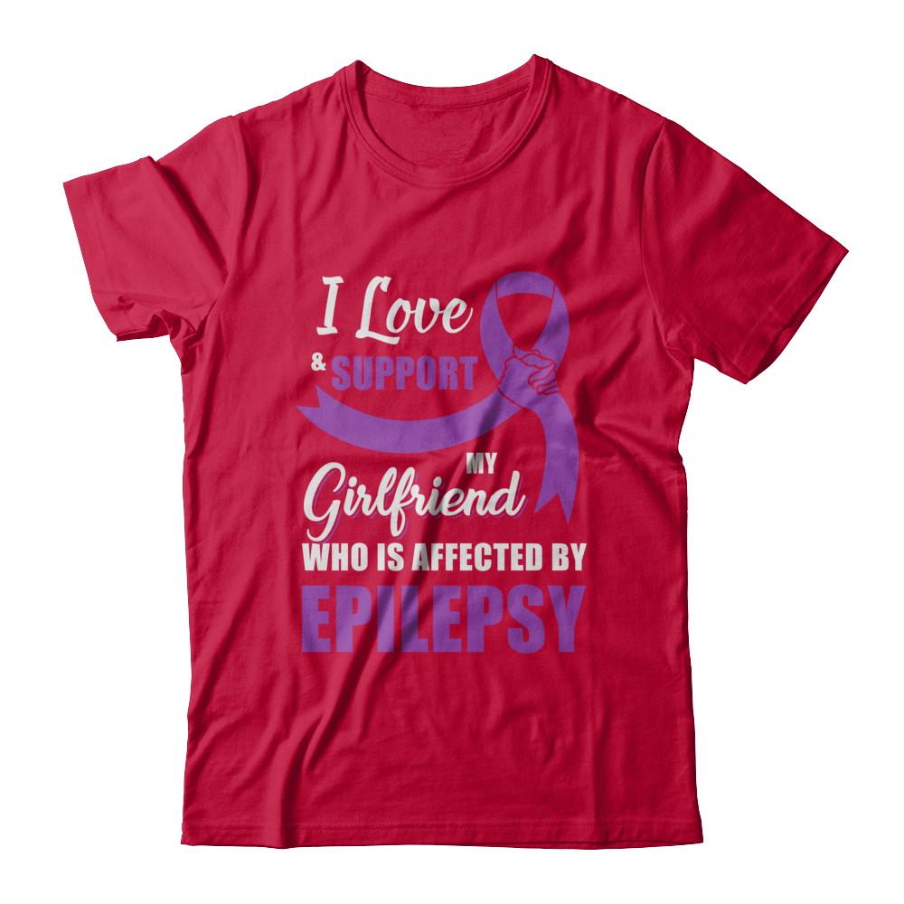 Epilepsy Awareness Support Purple Girlfriend Boyfriend-T-Shirt & Hoodie-Classic T-Shirt-Red