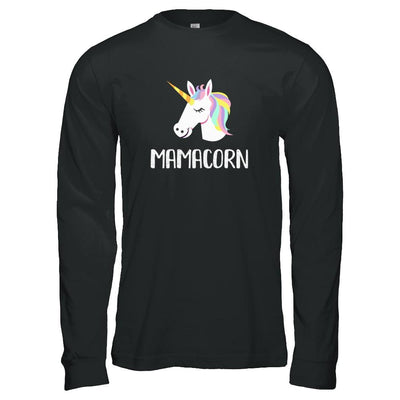 Unicorn Mom And Baby Mamacorn Mama Mother Day Gift-T-Shirt & Tank Top-Long Sleeve T-Shirt-Black